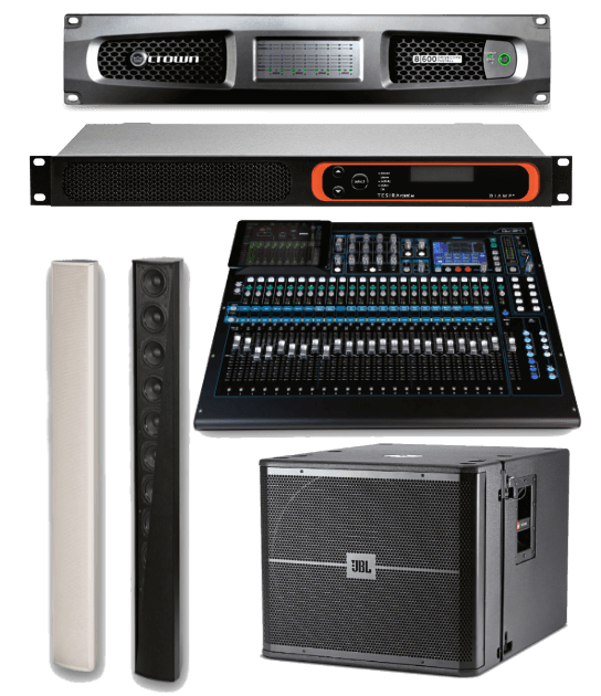 Crown, Biamp, Allen & Heath, Renkus, JBL